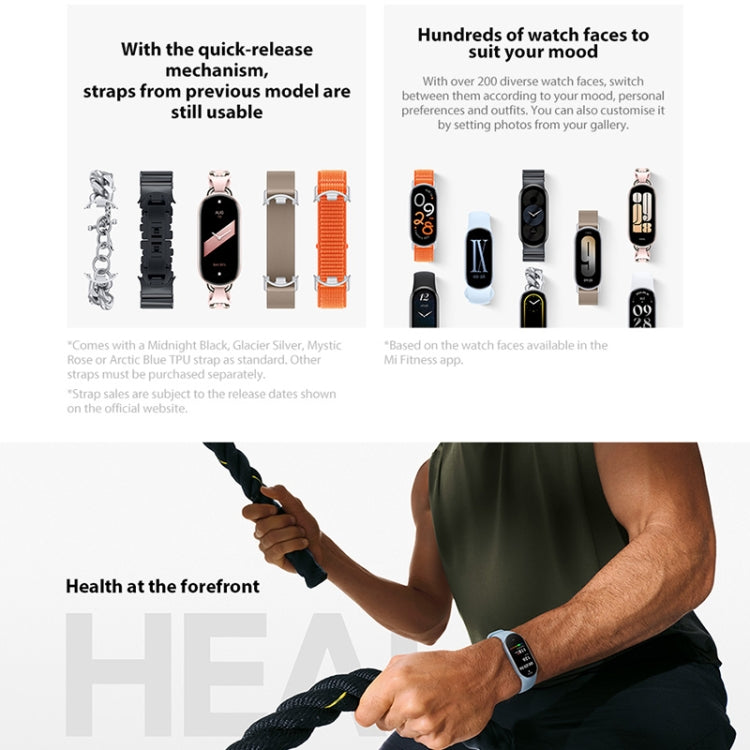 [HK Warehouse] Original Xiaomi Smart Band 9 Global 1.62 inch AMOLED Screen 5ATM Waterproof Smart Watch, Support Blood Oxygen / Heart Rate Monitor (Black) - Wearable Devices by Xiaomi | Online Shopping UK | buy2fix