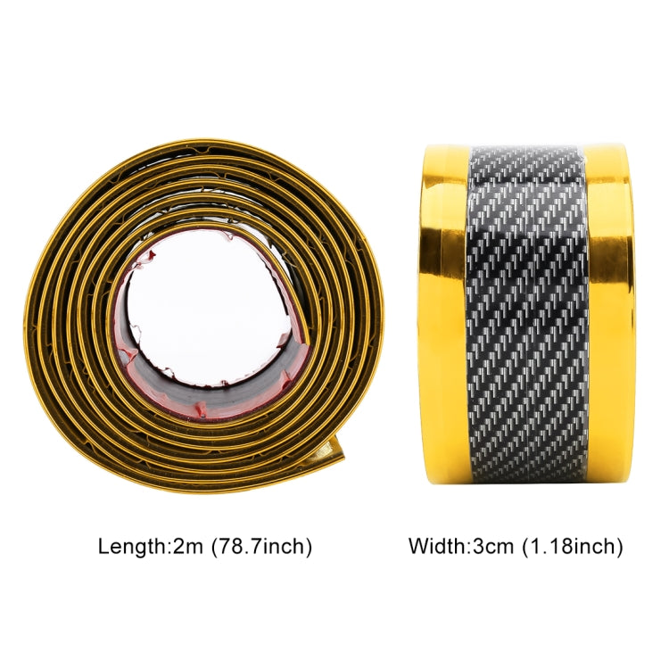 Universal Electroplate Carbon Fibre Car Door Threshold Decoration Strip Decorative Sticker, Size : 3CM x 2M(Gold) - Decorative Strip by buy2fix | Online Shopping UK | buy2fix