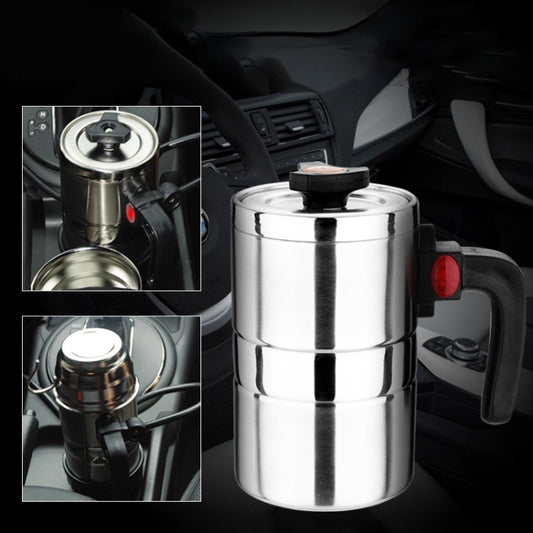 DC 12V Stainless Steel Car Electric Kettle Heated Mug Heating Cup with Charger Cigarette Lighter for Car, Capacity: 500ML - Heating Cups by buy2fix | Online Shopping UK | buy2fix