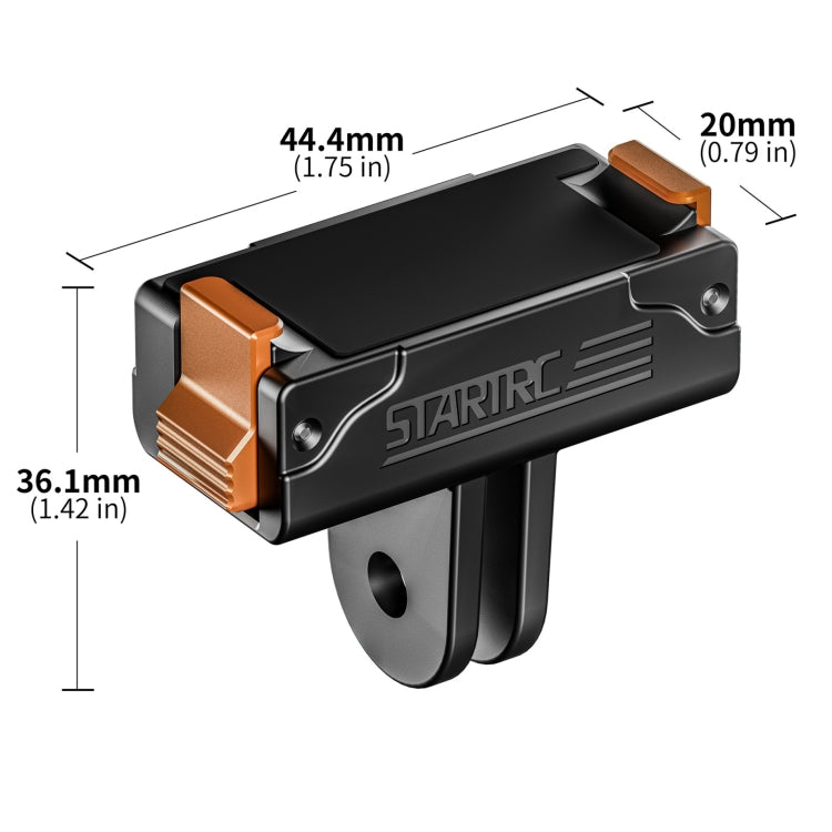 For DJI Osmo Action 5 Pro / 4 / 3 STARTRC Plastic Quick Adapter Magnetic Extension Bracket (Black) - Other by STARTRC | Online Shopping UK | buy2fix