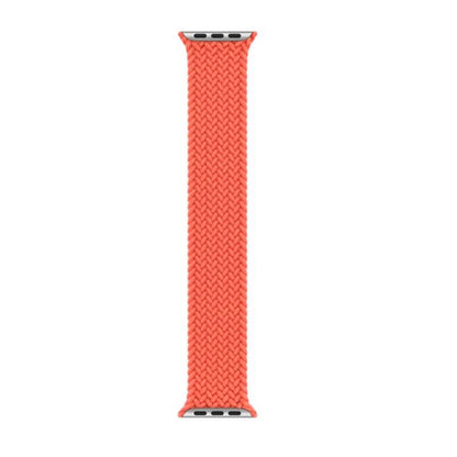 Nylon Single-turn Braided Watch Band For Apple Watch Ultra 49mm&Watch Ultra 2 49mm / Series 9&8&7 45mm / SE 3&SE 2&6&SE&5&4 44mm / 3&2&1 42mm, Length:L 170mm (Electric Orange) - Watch Bands by buy2fix | Online Shopping UK | buy2fix