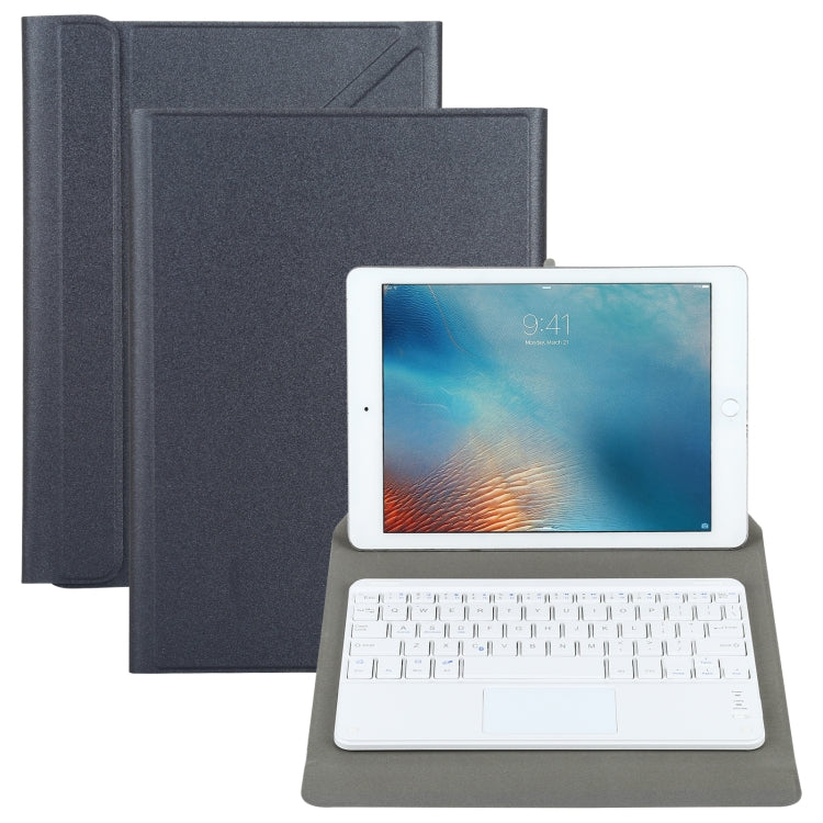 Universal Detachable Bluetooth Keyboard + Leather Tablet Case with Touchpad for iPad 9-10 inch, Specification:White Keyboard(Black) - Universal by buy2fix | Online Shopping UK | buy2fix