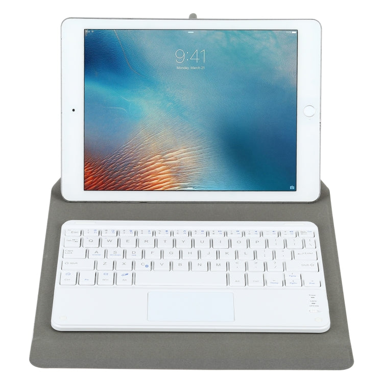 Universal Detachable Bluetooth Keyboard + Leather Tablet Case with Touchpad for iPad 9-10 inch, Specification:White Keyboard(Blue) - Universal by buy2fix | Online Shopping UK | buy2fix