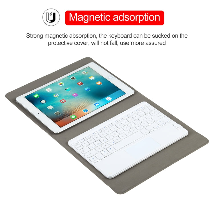 Universal Detachable Bluetooth Keyboard + Leather Tablet Case with Touchpad for iPad 9-10 inch, Specification:White Keyboard(Blue) - Universal by buy2fix | Online Shopping UK | buy2fix