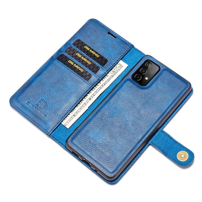 For Samsung Galaxy A52 5G / 4G DG.MING Crazy Horse Texture Flip Detachable Magnetic Leather Case with Holder & Card Slots & Wallet(Blue) - Galaxy Phone Cases by DG.MING | Online Shopping UK | buy2fix