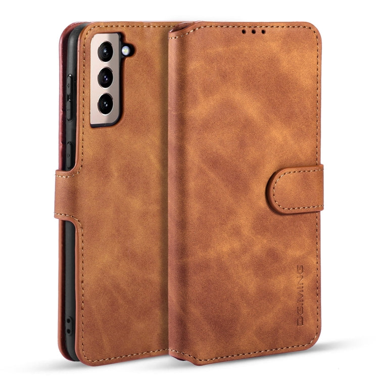 For Samsung Galaxy S21+ 5G DG.MING Retro Oil Side Horizontal Flip Case with Holder & Card Slots & Wallet(Brown) - Galaxy S21+ 5G Cases by DG.MING | Online Shopping UK | buy2fix