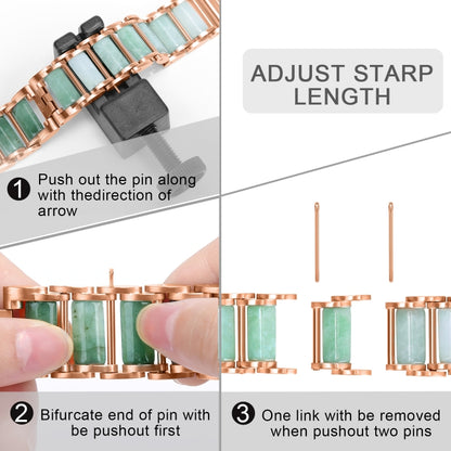 Emerald Stainless Steel Watch Band For Apple Watch Series 7 41mm / 6 & SE & 5 & 4 40mm / 3 & 2 & 1 38mm(Rose Gold) - Watch Bands by buy2fix | Online Shopping UK | buy2fix