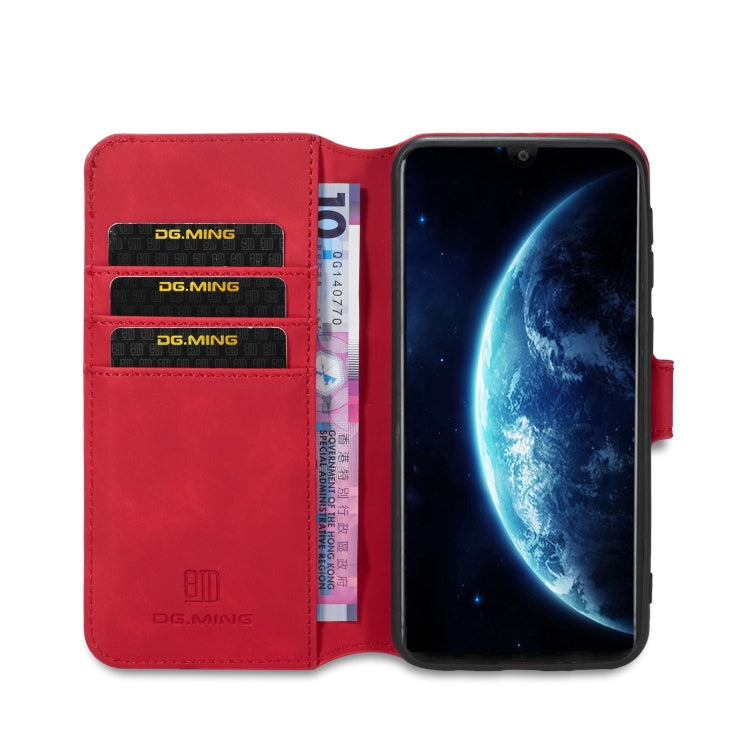 For Galaxy M30s DG.MING Retro Oil Side Horizontal Flip Case with Holder & Card Slots & Wallet(Red) - Galaxy Phone Cases by DG.MING | Online Shopping UK | buy2fix