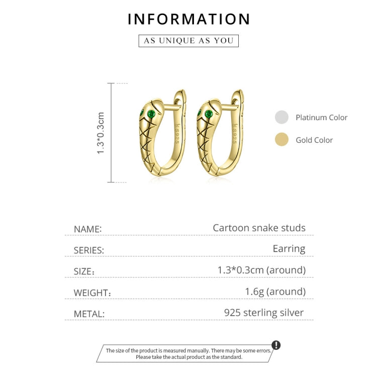 S925 Sterling Silver Smart Snake Ear Studs Women Earrings(Silver) - Stud Earrings & Earrings by buy2fix | Online Shopping UK | buy2fix