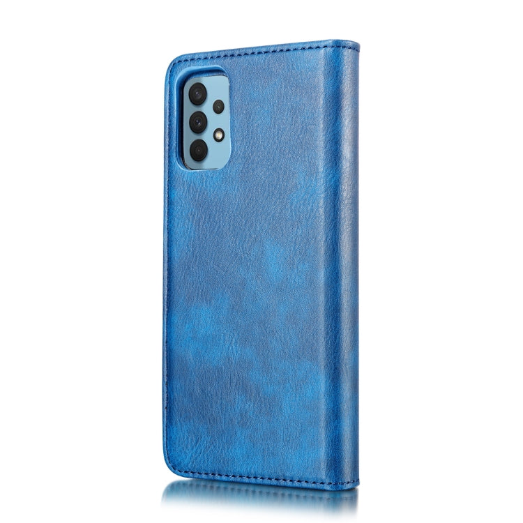 For Samsung Galaxy A32 4G DG.MING Crazy Horse Texture Flip Detachable Magnetic Leather Case with Holder & Card Slots & Wallet(Blue) - Galaxy Phone Cases by DG.MING | Online Shopping UK | buy2fix