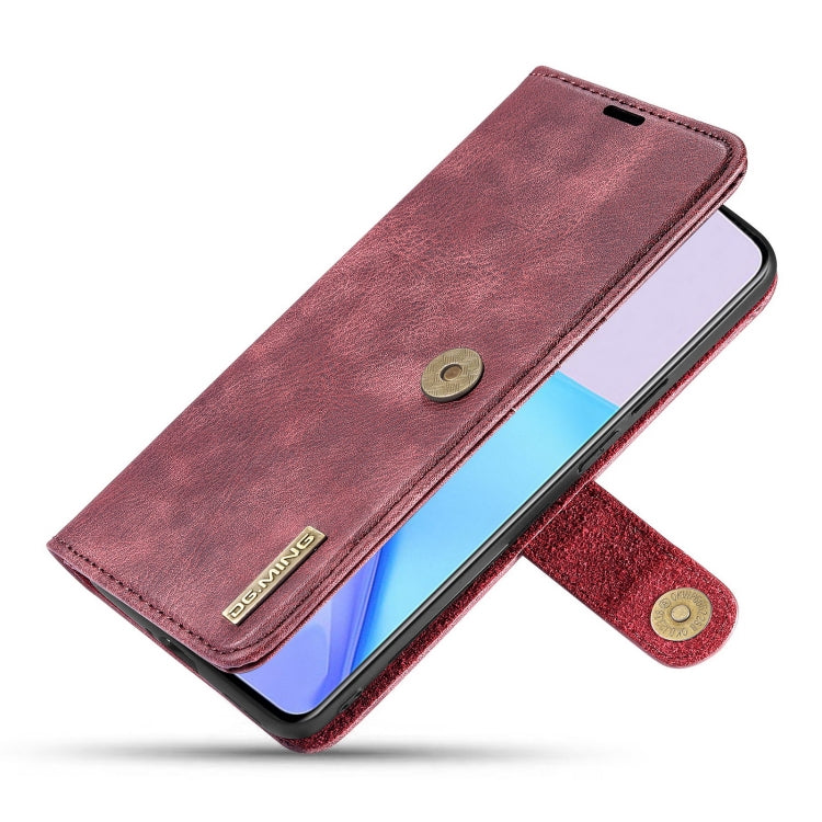 For OnePlus 9 DG.MING Crazy Horse Texture Flip Detachable Magnetic Leather Case with Holder & Card Slots & Wallet(Red) - OnePlus Cases by DG.MING | Online Shopping UK | buy2fix