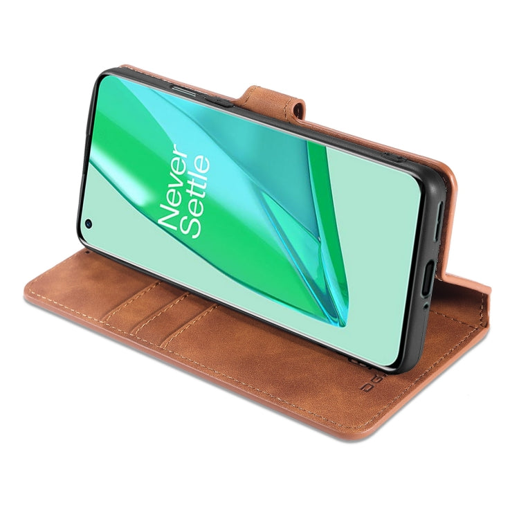 For OnePlus 9 Pro DG.MING Retro Oil Side Horizontal Flip Leather Case with Holder & Card Slots & Wallet(Brown) - OnePlus Cases by DG.MING | Online Shopping UK | buy2fix