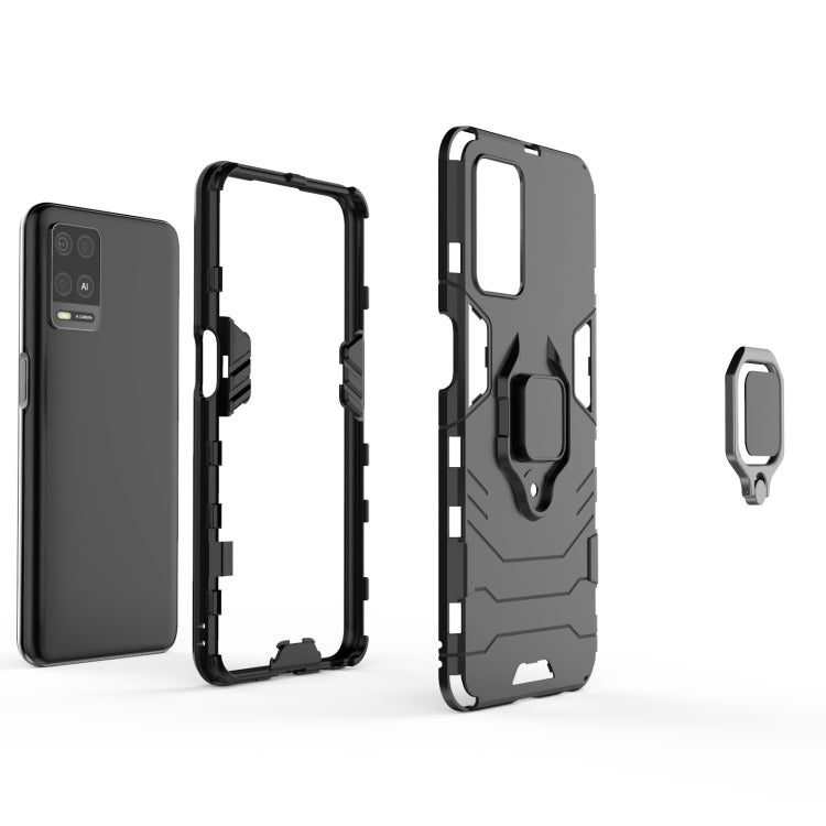 For OPPO A54 4G Shockproof PC + TPU Protective Case with Magnetic Ring Holder(Black) - OPPO Cases by buy2fix | Online Shopping UK | buy2fix