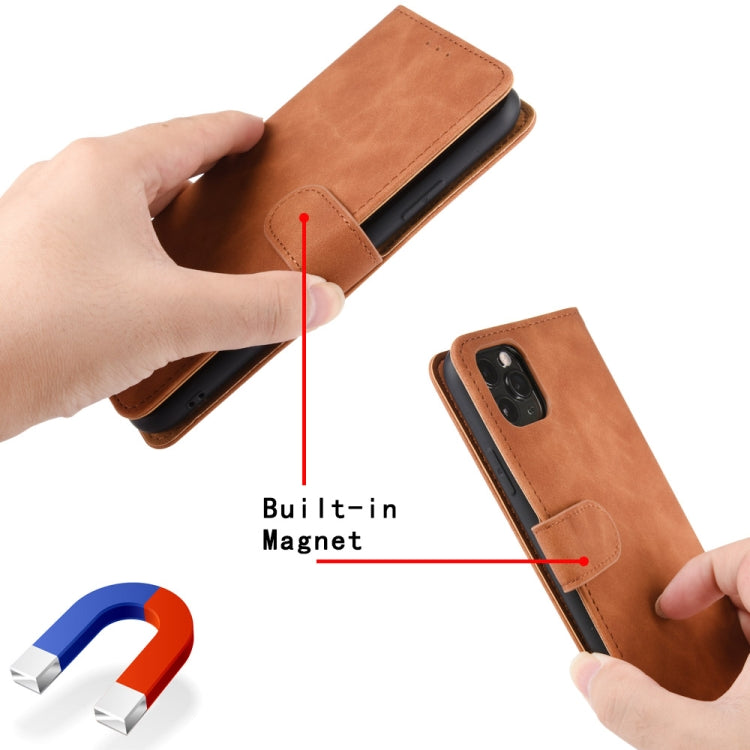 For Ulefone Note 10 Solid Color Skin Feel Magnetic Buckle Horizontal Flip Calf Texture PU Leather Case with Holder & Card Slots & Wallet(Brown) - Ulefone Cases by buy2fix | Online Shopping UK | buy2fix