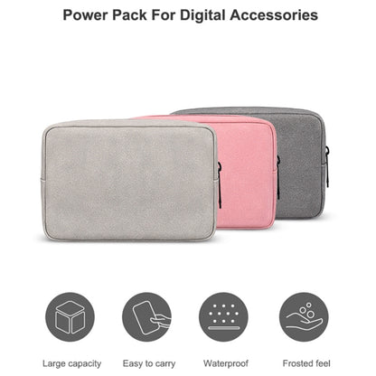 DY04 Portable Digital Accessory Frosted PU Bag(Pink) - Digital Storage Bag by buy2fix | Online Shopping UK | buy2fix