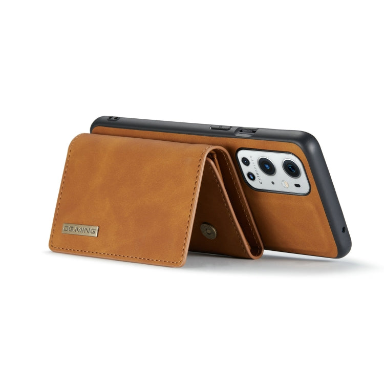 For OnePlus 9 Pro DG.MING M1 Series 3-Fold Multi Card Wallet  Back Cover Shockproof Case with Holder Function(Brown) -  by DG.MING | Online Shopping UK | buy2fix