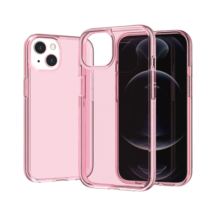 For iPhone 13 mini Shockproof Terminator Style Transparent Protective Case (Pink) - iPhone 13 mini Cases by buy2fix | Online Shopping UK | buy2fix