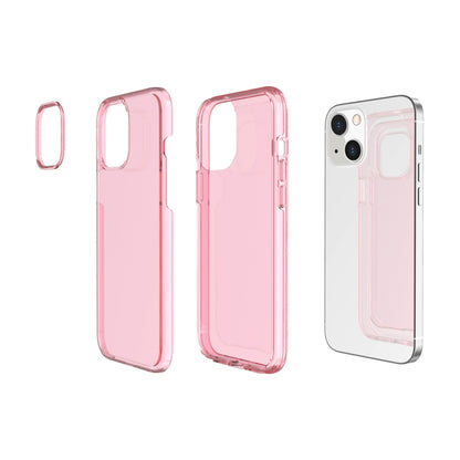 For iPhone 13 mini Shockproof Terminator Style Transparent Protective Case (Pink) - iPhone 13 mini Cases by buy2fix | Online Shopping UK | buy2fix