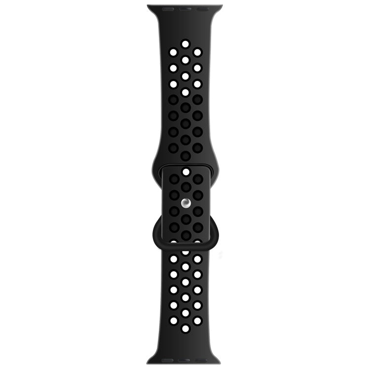 Butterfly Buckle Dual-tone Liquid Silicone Watch Band For Apple Watch Ultra 49mm&Watch Ultra 2 49mm / Series 9&8&7 45mm / SE 3&SE 2&6&SE&5&4 44mm / 3&2&1 42mm(Dark Gray+Black) - Watch Bands by buy2fix | Online Shopping UK | buy2fix