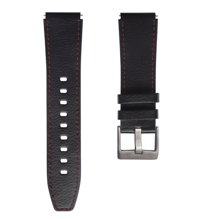 For Huawei Watch GT2 Pro Leather Watch Band(Black Red Lines) - Watch Bands by buy2fix | Online Shopping UK | buy2fix