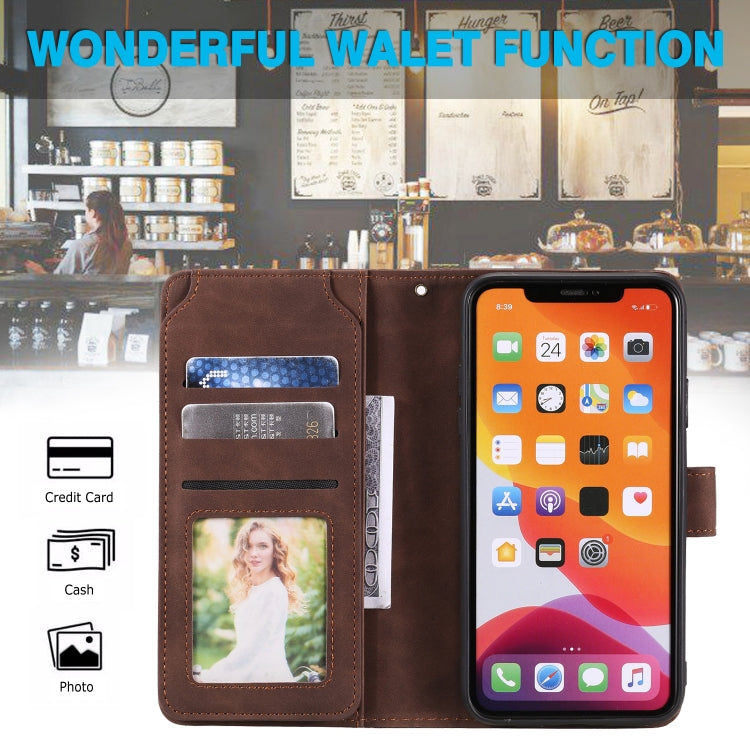 For iPhone 11 Skin Feel Business Horizontal Flip PU Leather Case with Holder & Multi-Card Slots & Wallet & Lanyard & Photo Frame (Brown) - iPhone 11 Cases by buy2fix | Online Shopping UK | buy2fix