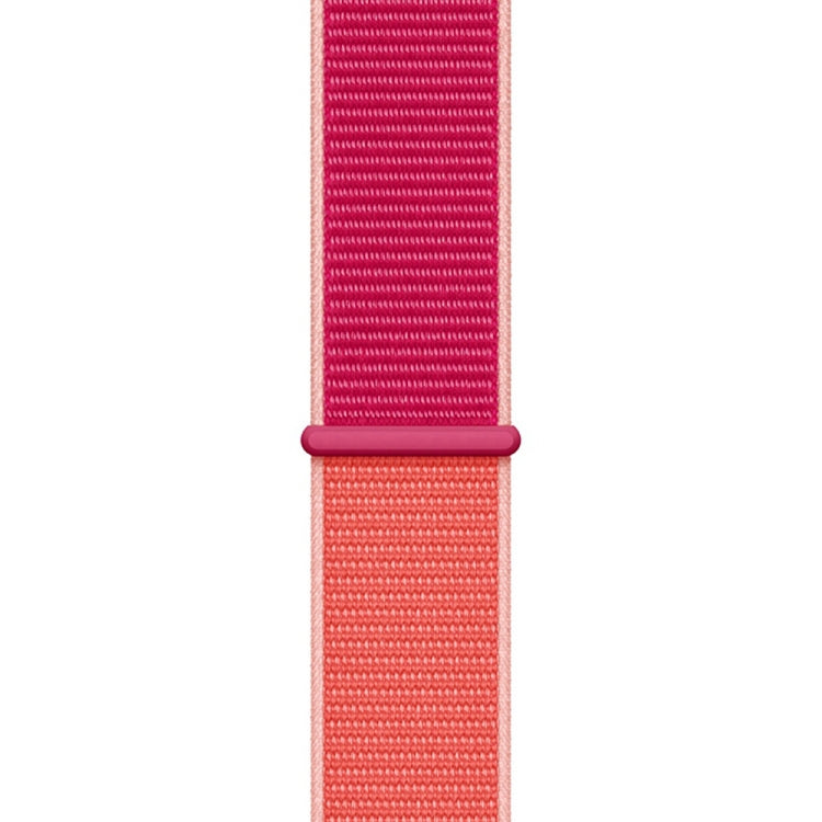 For Apple Watch Series 7 41mm / 6 & SE & 5 & 4 40mm / 3 & 2 & 1 38mm Color Matching Nylon Watch Band(Orange + Rose Red) - Watch Bands by buy2fix | Online Shopping UK | buy2fix