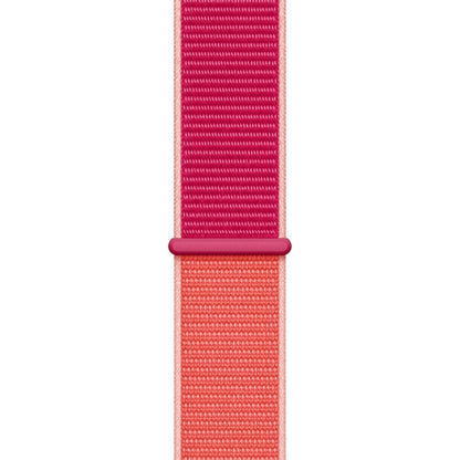 For Apple Watch Series 7 45mm / 6 & SE & 5 & 4 44mm / 3 & 2 & 1 42mm Color Matching Nylon Watch Band(Orange + Rose Red) - Watch Bands by buy2fix | Online Shopping UK | buy2fix