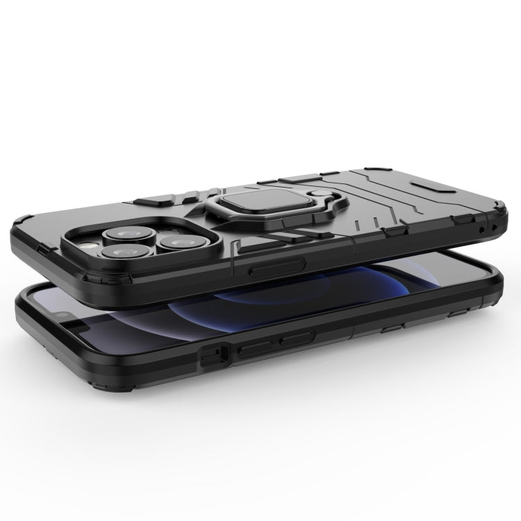 For iPhone 13 Pro Shockproof PC + TPU Protective Case with Magnetic Ring Holder (Navy Blue) - iPhone 13 Pro Cases by buy2fix | Online Shopping UK | buy2fix