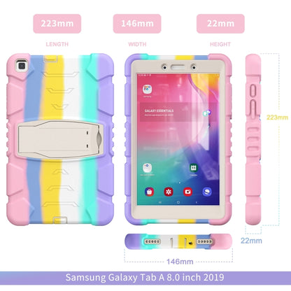 For Samsung Galaxy Tab A8.0 2019 T290 3-Layer Protection Screen Frame + PC + Silicone Shockproof Combination Case with Holder(Colorful Pink) - Other Galaxy Tab PC by buy2fix | Online Shopping UK | buy2fix