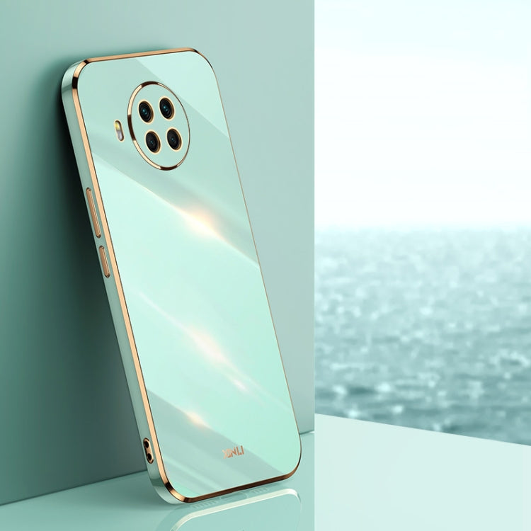 For Xiaomi Mi 10T Lite 5G XINLI Straight 6D Plating Gold Edge TPU Shockproof Case(Mint Green) - Xiaomi Cases by XINLI | Online Shopping UK | buy2fix