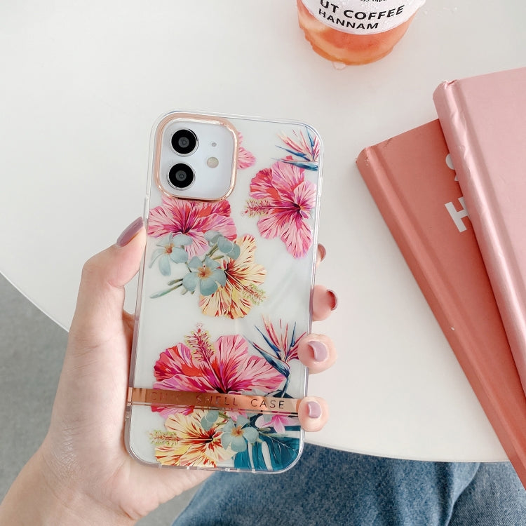 For iPhone 11 Pro High Translucent Electroplating Flower Pattern TPU + PC Shockproof Case (Hibiscus) - iPhone 11 Pro Cases by buy2fix | Online Shopping UK | buy2fix