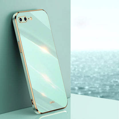 XINLI Straight 6D Plating Gold Edge TPU Shockproof Case For iPhone 8 Plus / 7 Plus(Mint Green) - More iPhone Cases by XINLI | Online Shopping UK | buy2fix