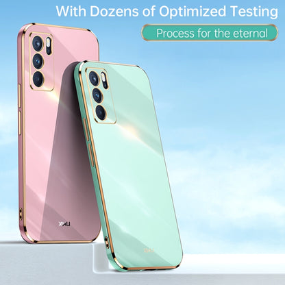 For OPPO Reno6 Pro 5G XINLI Straight 6D Plating Gold Edge TPU Shockproof Case(White) - OPPO Cases by XINLI | Online Shopping UK | buy2fix