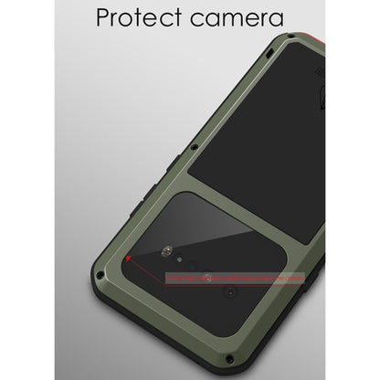 For LG V60 ThinQ 5G LOVE MEI Metal Shockproof Waterproof Dustproof Protective Case with Glass(Army Green) - LG by LOVE MEI | Online Shopping UK | buy2fix