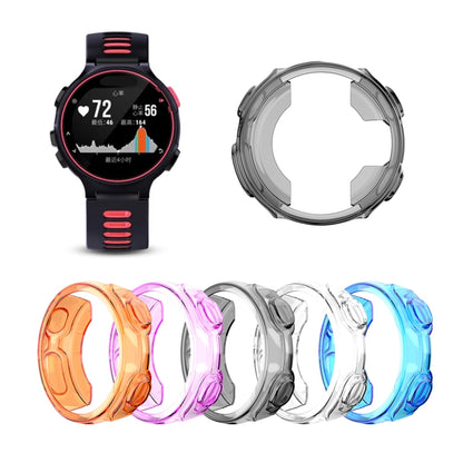 For Garmin Forerunner 735XT TPU Half-pack Candy Color Protective Case(Transparent Orange) - Watch Cases by buy2fix | Online Shopping UK | buy2fix