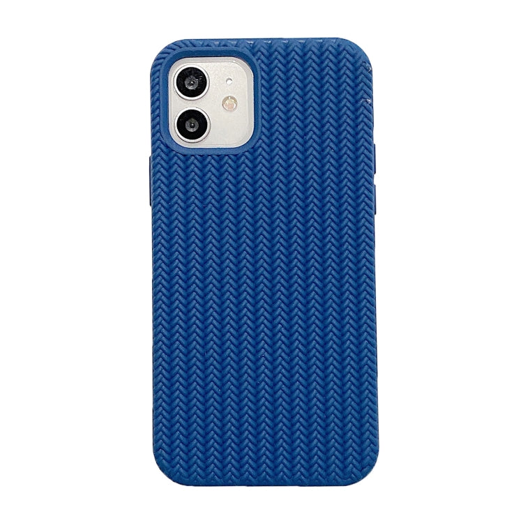 For iPhone 11 Herringbone Texture Silicone Protective Case (Sea Blue) - iPhone 11 Cases by buy2fix | Online Shopping UK | buy2fix