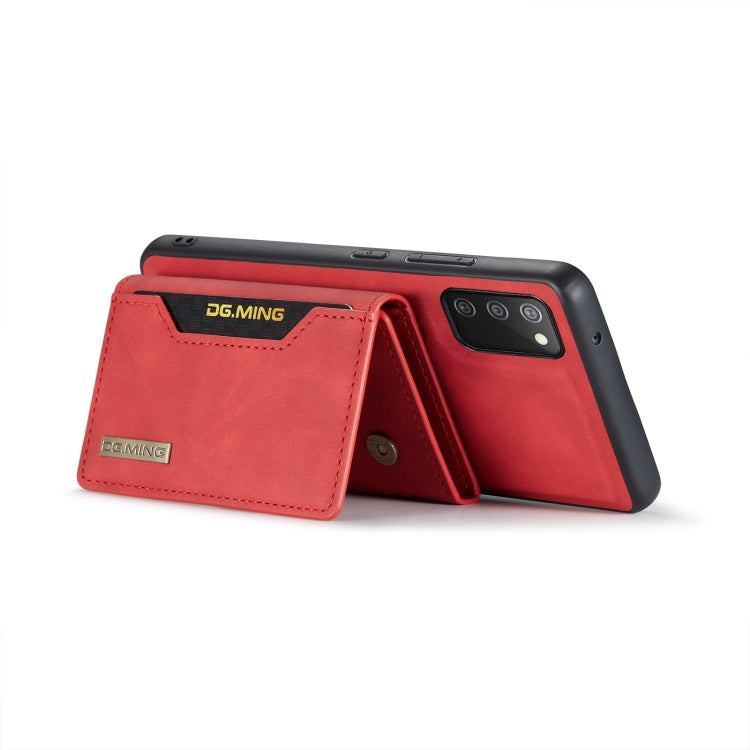 For Samsung Galaxy A02s DG.MING M2 Series 3-Fold Multi Card Bag Back Cover Shockproof Case with Wallet & Holder Function(Red) - Galaxy Phone Cases by DG.MING | Online Shopping UK | buy2fix