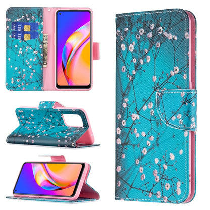 For OPPO A94 5G / Reno5 Z 5G / F19 Pro+ Colored Drawing Pattern Horizontal Flip Leather Case with Holder & Card Slots & Wallet(Plum Blossom) - OPPO Cases by buy2fix | Online Shopping UK | buy2fix