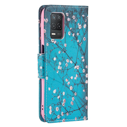 For OPPO Realme 8 5G / Realme V13 Colored Drawing Pattern Horizontal Flip Leather Case with Holder & Card Slots & Wallet(Plum Blossom) - Realme Cases by buy2fix | Online Shopping UK | buy2fix