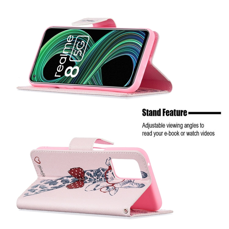 For OPPO Realme 8 5G / Realme V13 Colored Drawing Pattern Horizontal Flip Leather Case with Holder & Card Slots & Wallet(Deer) - Realme Cases by buy2fix | Online Shopping UK | buy2fix