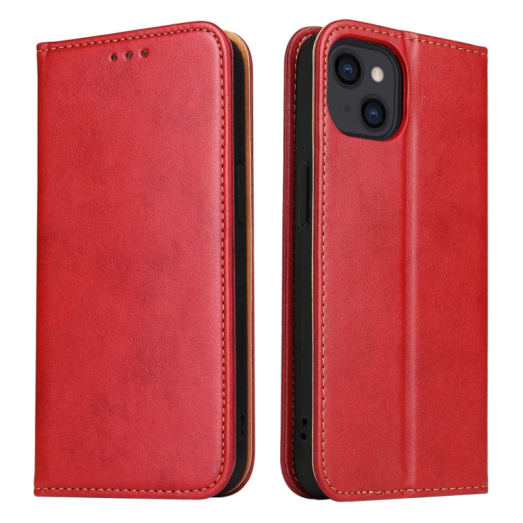 For iPhone 13 Fierre Shann PU Leather Texture Horizontal Flip Leather Case with Holder & Card Slots & Wallet(Red) - iPhone 13 Cases by FIERRE SHANN | Online Shopping UK | buy2fix