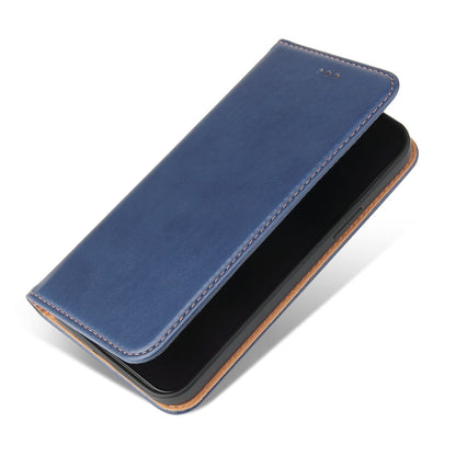 For iPhone 13 Fierre Shann PU Leather Texture Horizontal Flip Leather Case with Holder & Card Slots & Wallet(Blue) - iPhone 13 Cases by FIERRE SHANN | Online Shopping UK | buy2fix