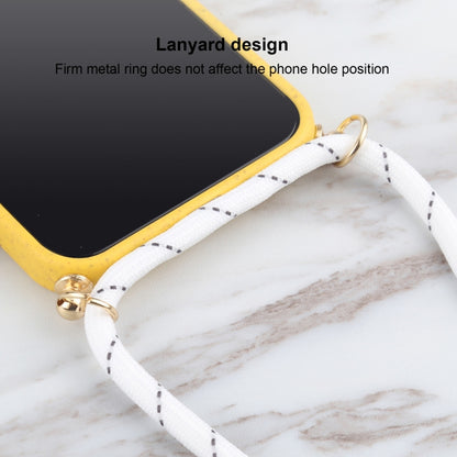 For iPhone 13 mini Wheat Straw Material + TPU Shockproof Case with Neck Lanyard (Yellow) - iPhone 13 mini Cases by buy2fix | Online Shopping UK | buy2fix