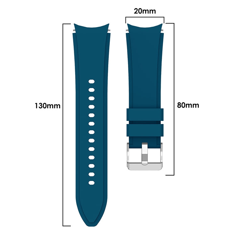 For Samsung Galaxy Watch4 44mm Silicone Watch Band(Dark Blue) - Watch Bands by buy2fix | Online Shopping UK | buy2fix