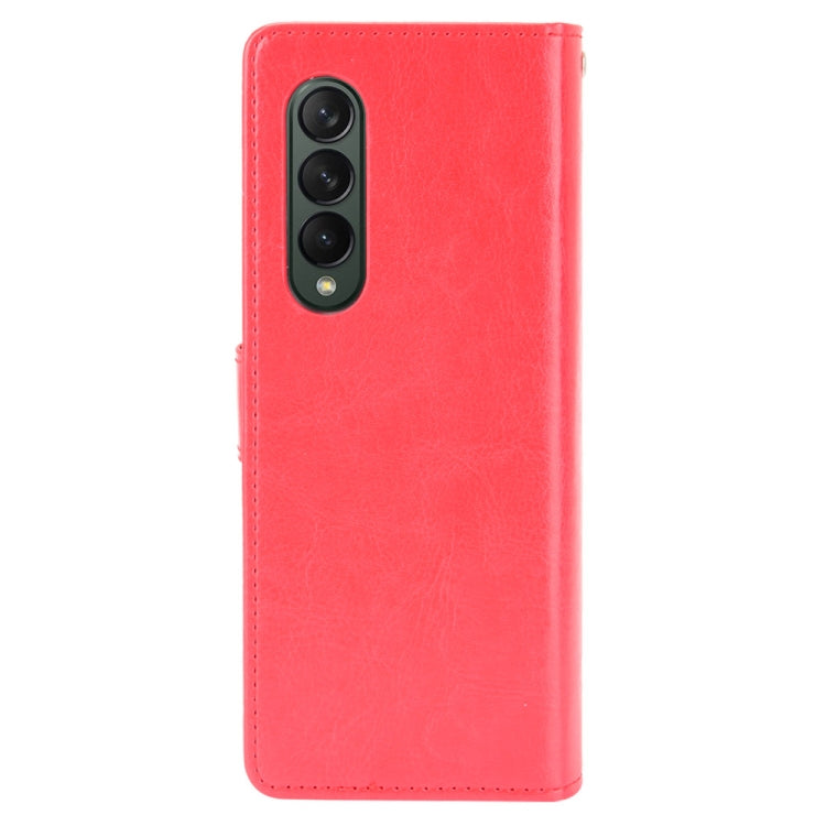 For Samsung Galaxy Z Fold3 5G Crazy Horse Texture Horizontal Flip Leather Case with Holder & Card Slots & Lanyard(Red) - Galaxy Phone Cases by GKK | Online Shopping UK | buy2fix