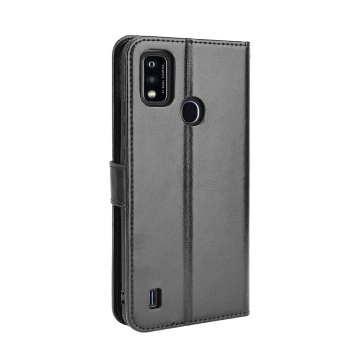 For ZTE Blade A51 Crazy Horse Texture Horizontal Flip Leather Case with Holder & Card Slots & Lanyard(Black) - ZTE Cases by buy2fix | Online Shopping UK | buy2fix