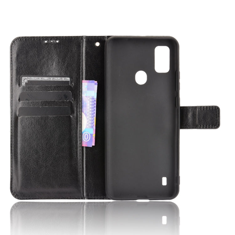 For ZTE Blade A51 Crazy Horse Texture Horizontal Flip Leather Case with Holder & Card Slots & Lanyard(Black) - ZTE Cases by buy2fix | Online Shopping UK | buy2fix