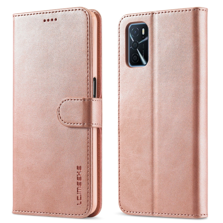 LC.IMEEKE Calf Texture Horizontal Flip Leather Case with Holder & Card Slots & Wallet For OPPO A16(Rose Gold) - OPPO Cases by LC.IMEEKE | Online Shopping UK | buy2fix