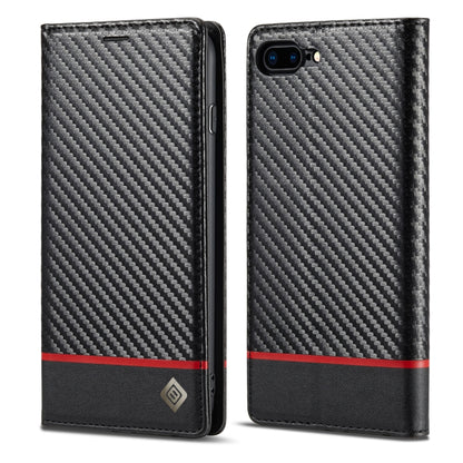 LC.IMEEKE Carbon Fiber PU + TPU Horizontal Flip Leather Case with Holder & Card Slot & Wallet For iPhone 7Plus / 8Plus(Horizontal Black) - More iPhone Cases by LC.IMEEKE | Online Shopping UK | buy2fix