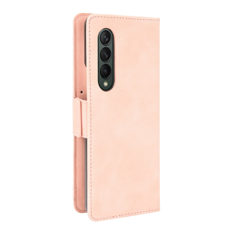 For Samsung Galaxy Z Fold3 5G Skin Feel Calf Pattern Horizontal Flip Leather Case with Holder & Card Slots & Photo Frame(Pink) - Galaxy Phone Cases by GKK | Online Shopping UK | buy2fix